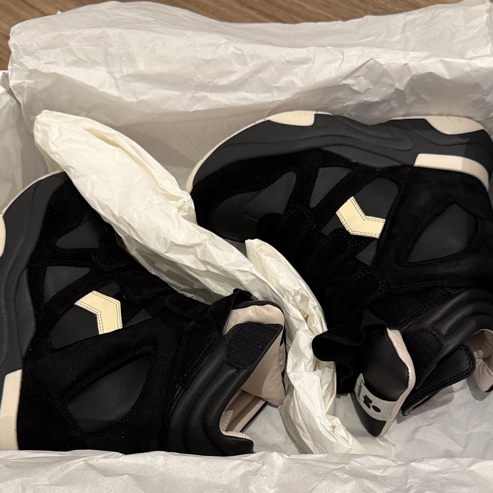 Isabel Marant Black and Cream Sneakers